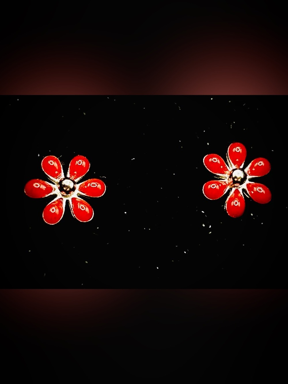 Red Poppy Sterling Silver 925 earrings New Without Tags Whimsical
